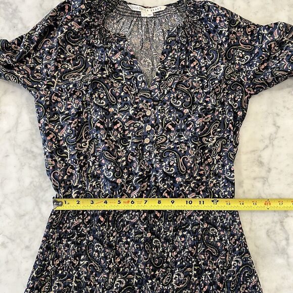 EUC Veronica Beard Karlina Floral 3/4 Sleeve Smocked Button Front Dress- Sz 0 - Picture 12 of 15